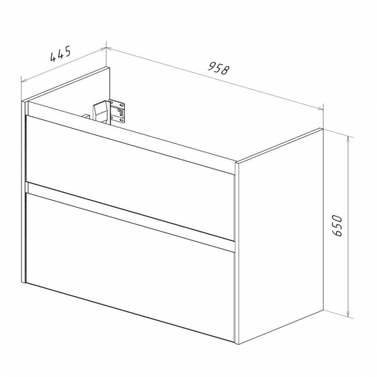 Тумба для комплекта LEMARK Combi 100, 2 ящика, дуб кантри, под раковину Гармония 100
