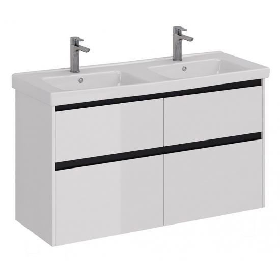 Тумба для комплекта LEMARK Combi 125, 4 ящика, белая, под раковину Гармония 125