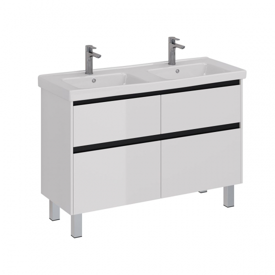 Тумба для комплекта LEMARK Combi 125, 4 ящика, белая, под раковину Гармония 125