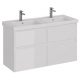 Тумба для комплекта LEMARK Combi 125, 4 ящика, белый глянец, под раковину Гармония 125