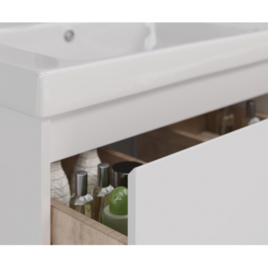 Тумба для комплекта LEMARK Combi 125, 4 ящика, белый глянец, под раковину Гармония 125