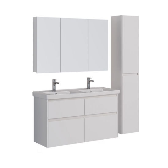 Тумба для комплекта LEMARK Combi 125, 4 ящика, белый глянец, под раковину Гармония 125