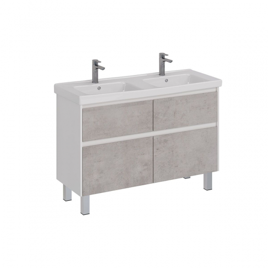 Тумба для комплекта LEMARK Combi 125, 4 ящика, бетон, под раковину Гармония 125