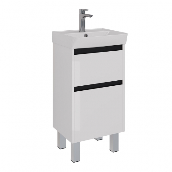 Тумба для комплекта LEMARK Combi 45, 2 ящика, белая, под раковину Neon 45