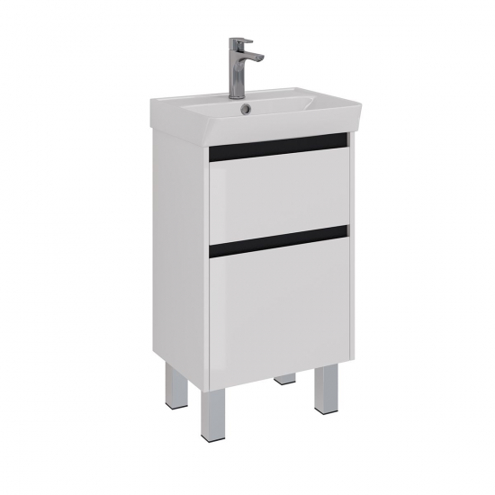 Тумба для комплекта LEMARK Combi 50, 2 ящика, белая, под раковину Neon 50