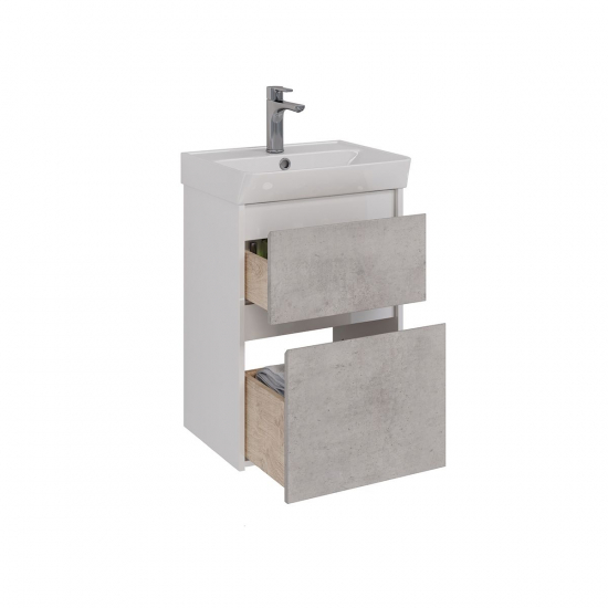 Тумба для комплекта LEMARK Combi 50, 2 ящика, бетон, под раковину Neon 50