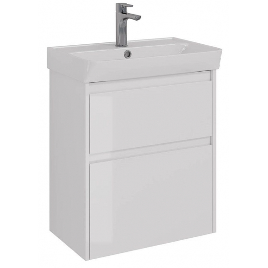 Тумба для комплекта LEMARK Combi 60, 2 ящика, белый глянец, под раковину Neon 60