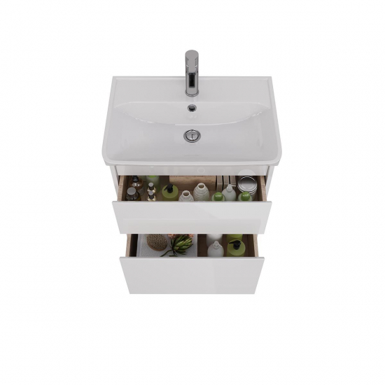 Тумба для комплекта LEMARK Combi 60, 2 ящика, белый глянец, под раковину Neon 60