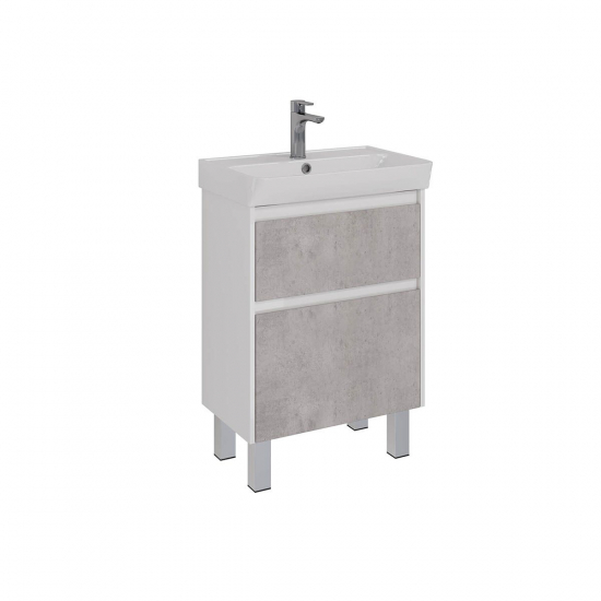 Тумба для комплекта LEMARK Combi 60, 2 ящика, бетон, под раковину Neon 60