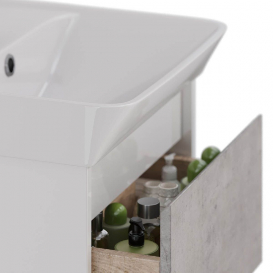 Тумба для комплекта LEMARK Combi 60, 2 ящика, бетон, под раковину Neon 60