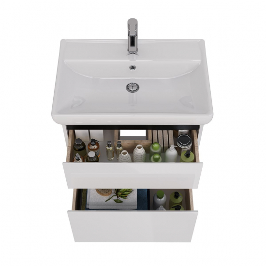 Тумба для комплекта LEMARK Combi 70, 2 ящика, белая, под раковину Q70