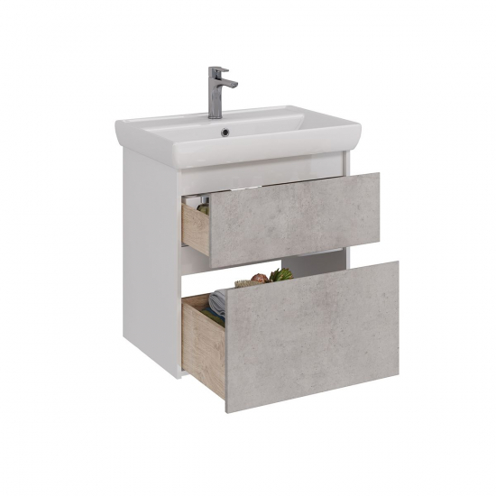 Тумба для комплекта LEMARK Combi 70, 2 ящика, бетон, под раковину Q70