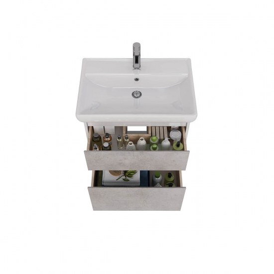 Тумба для комплекта LEMARK Combi 70, 2 ящика, бетон, под раковину Q70