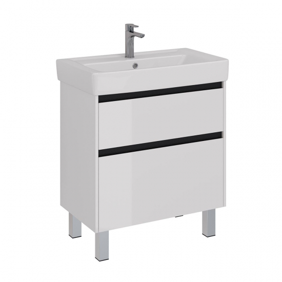 Тумба для комплекта LEMARK Combi 80, 2 ящика, белая, под раковину Q80