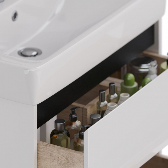 Тумба для комплекта LEMARK Combi 80, 2 ящика, белая, под раковину Q80