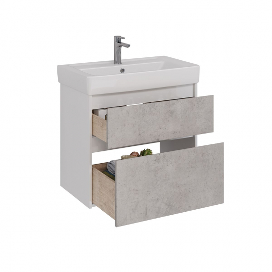 Тумба для комплекта LEMARK Combi 80, 2 ящика, бетон, под раковину Q80