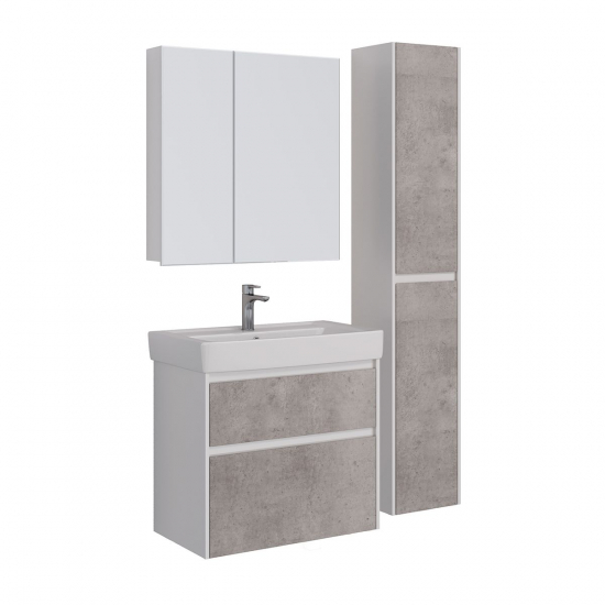 Тумба для комплекта LEMARK Combi 80, 2 ящика, бетон, под раковину Q80