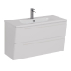 Тумба для комплекта LEMARK Miano 100 подвесная, 2 ящика, белая, под раковину Эйфория 100