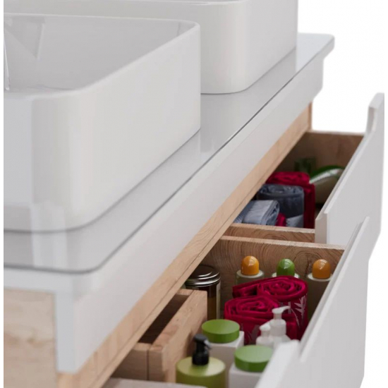 Тумба для комплекта LEMARK Olivia 125 подвесная, 4 ящика, дуб кантри, под раковину Гармония 125