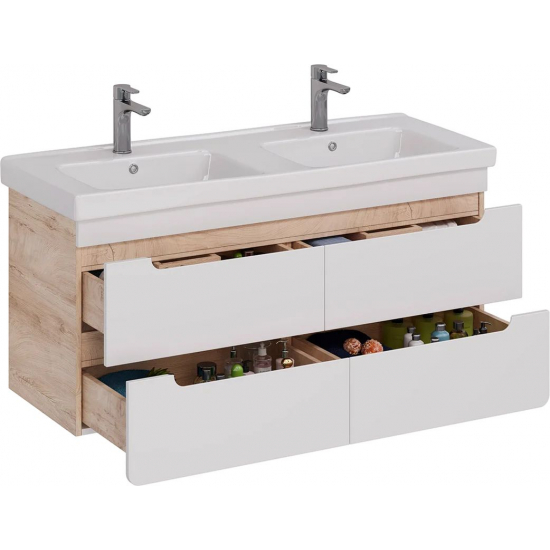 Тумба для комплекта LEMARK Olivia 125 подвесная, 4 ящика, дуб кантри, под раковину Гармония 125