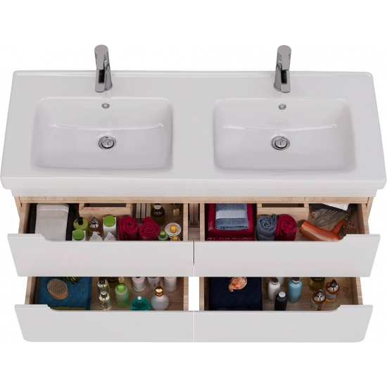 Тумба для комплекта LEMARK Olivia 125 подвесная, 4 ящика, дуб кантри, под раковину Гармония 125