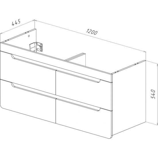 Тумба для комплекта LEMARK Olivia 125 подвесная, 4 ящика, дуб кантри, под раковину Гармония 125
