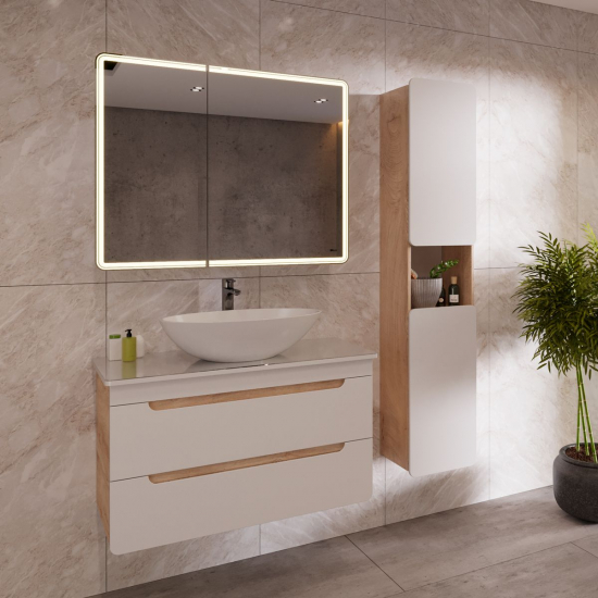 Тумба для комплекта LEMARK Olivia 80 подвесная, 2 ящика, дуб кантри, под раковину Гармония 80