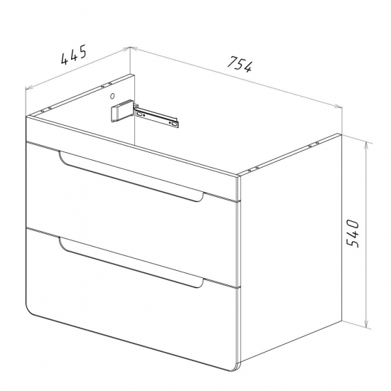 Тумба для комплекта LEMARK Olivia 80 подвесная, 2 ящика, дуб кантри, под раковину Гармония 80