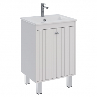 Тумба для комплекта LEMARK Romance 60, 2 дверцы, белый глянец, под раковину Эйфория 60