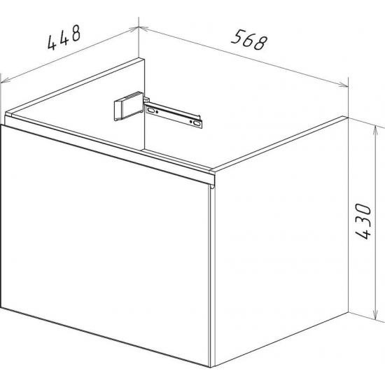 Тумба для комплекта LEMARK Veon Mini 60 подвесная, 1 ящик, белая, под раковину Грейс 60
