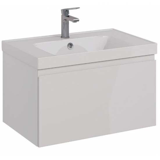 Тумба для комплекта LEMARK Veon Mini 70 подвесная, 1 ящик, белая, под раковину Грейс 70