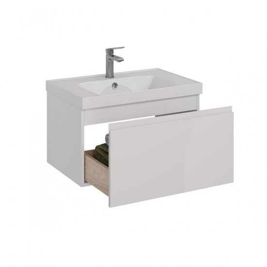 Тумба для комплекта LEMARK Veon Mini 70 подвесная, 1 ящик, белая, под раковину Грейс 70