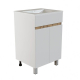 Тумба для комплекта MIXLINE Брикс-50 2 дверцы, белый/дуб вотан, под раковину Breeze-50
