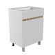 Тумба для комплекта MIXLINE Брикс-60 2 дверцы, белый/дуб вотан, под раковину Breeze-60