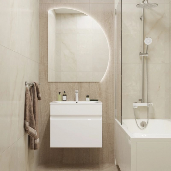 Тумба для комплекта MIXLINE Брикс-60 подвесная, белый, под раковину Breeze-60