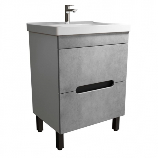 Тумба для комплекта MIXLINE Честер-60 напольная, бетон, под раковину Грэйс-60