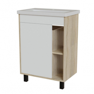 Тумба для комплекта MIXLINE Милтон-60 белый/дуб сонома, под раковину Фостер 60