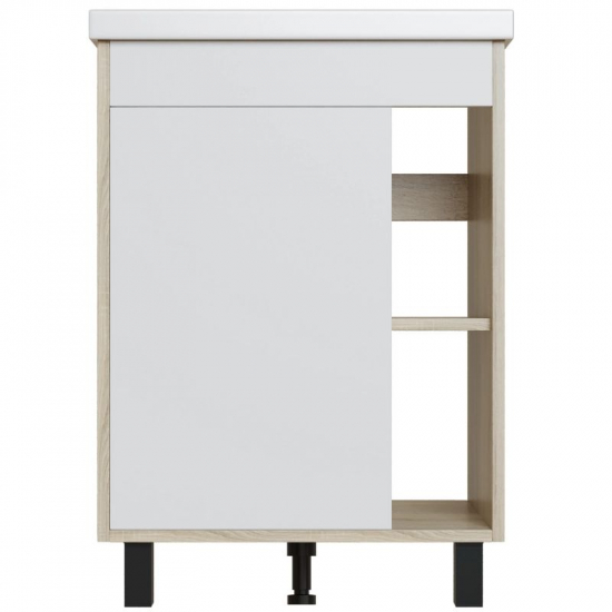 Тумба для комплекта MIXLINE Милтон-60 белый/дуб сонома, под раковину Фостер 60