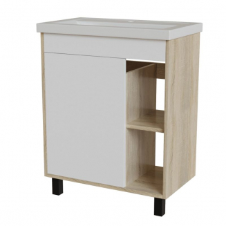 Тумба для комплекта MIXLINE Милтон-70 белый/дуб сонома, под раковину Фостер 70