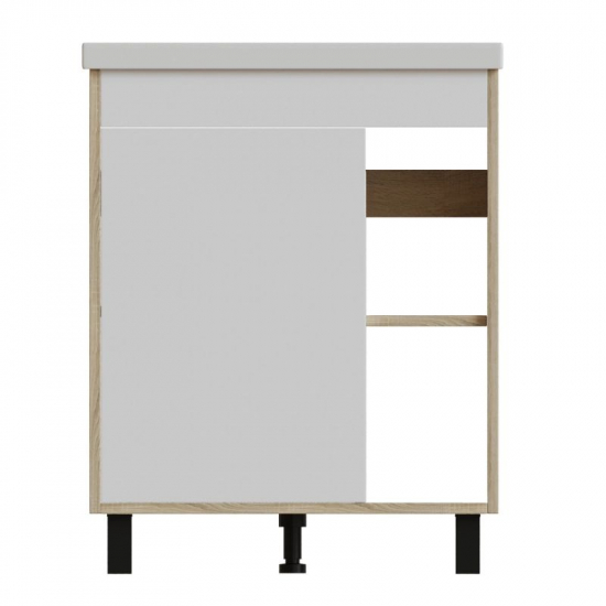 Тумба для комплекта MIXLINE Милтон-70 белый/дуб сонома, под раковину Фостер 70