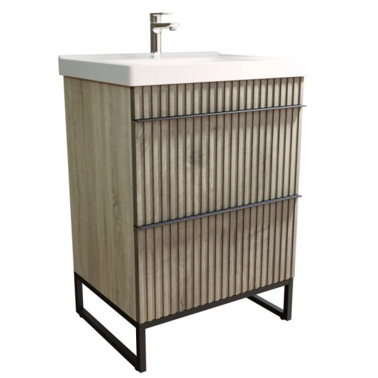 Тумба для комплекта MIXLINE Окленд-60 напольная, дуб мелфорд, под раковину Грэйс- 60