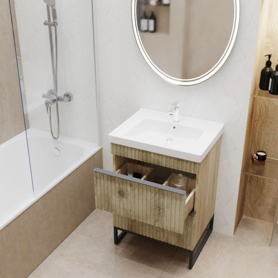 Тумба для комплекта MIXLINE Окленд-60 напольная, дуб мелфорд, под раковину Грэйс- 60