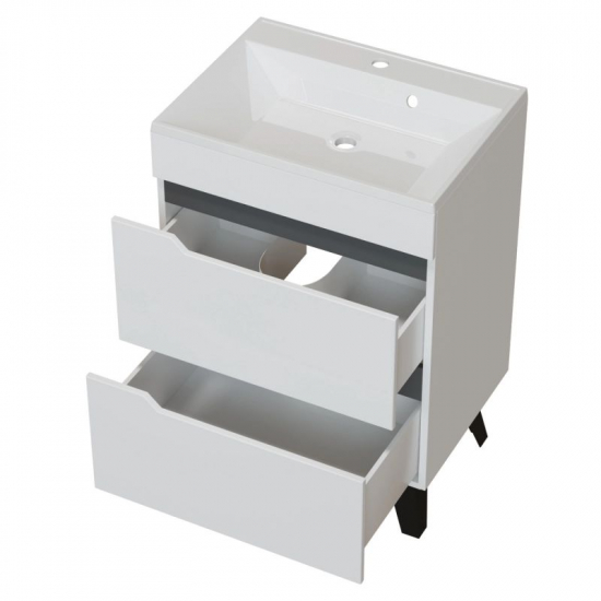 Тумба для комплекта MIXLINE Орион-60 напольная, белая, под раковину Лайн 60