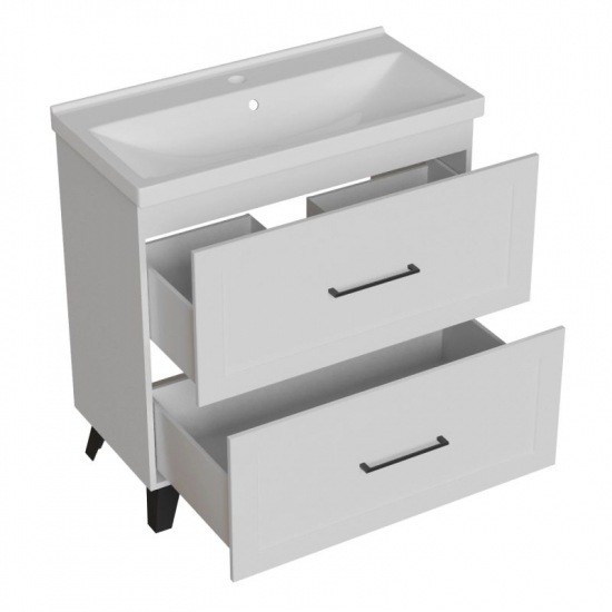 Тумба для комплекта MIXLINE Риф-80 напольная, 2 ящика, под раковину Fest-80