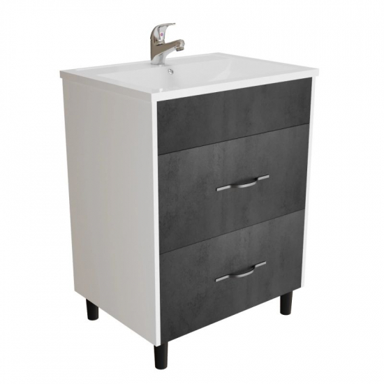 Тумба для комплекта MIXLINE Сура-60 белый/графит, под раковину Марго 60