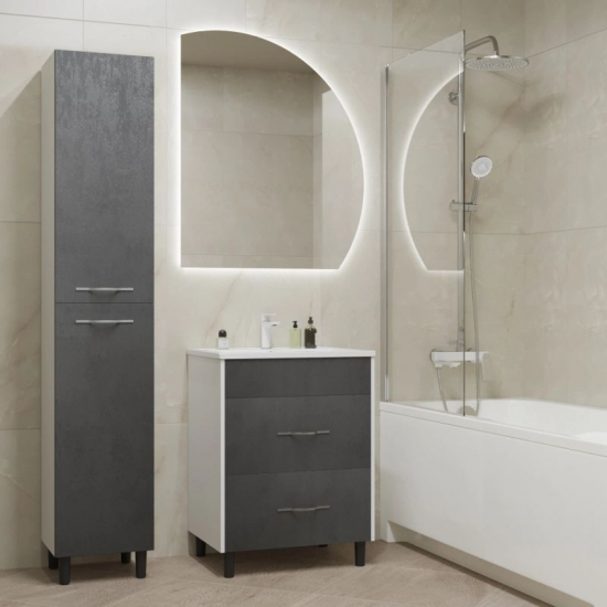 Тумба для комплекта MIXLINE Сура-60 белый/графит, под раковину Марго 60