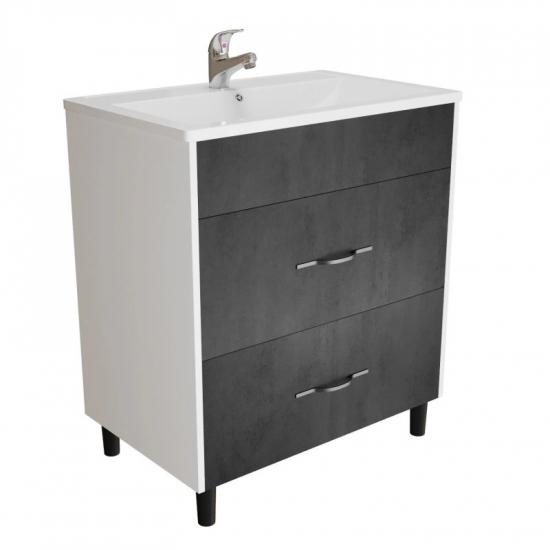 Тумба для комплекта MIXLINE Сура-70 белый/графит, под раковину Марго 70