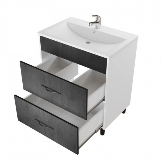Тумба для комплекта MIXLINE Сура-70 белый/графит, под раковину Марго 70