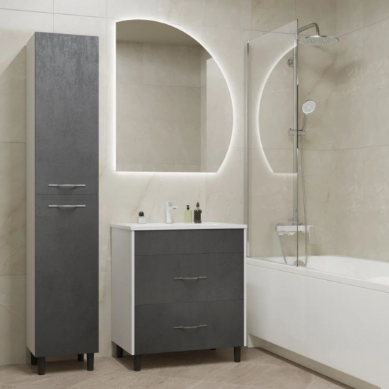 Тумба для комплекта MIXLINE Сура-70 белый/графит, под раковину Марго 70