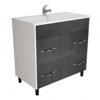 Тумба для комплекта MIXLINE Сура-80 белый/графит, под раковину Марго 80